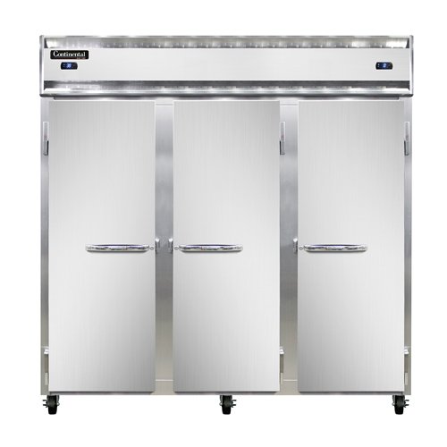 Continental Refrigerator 3RRFN Reach-In Refrigerator Freezer w/ 3-Section, 3 Solid Full Doors