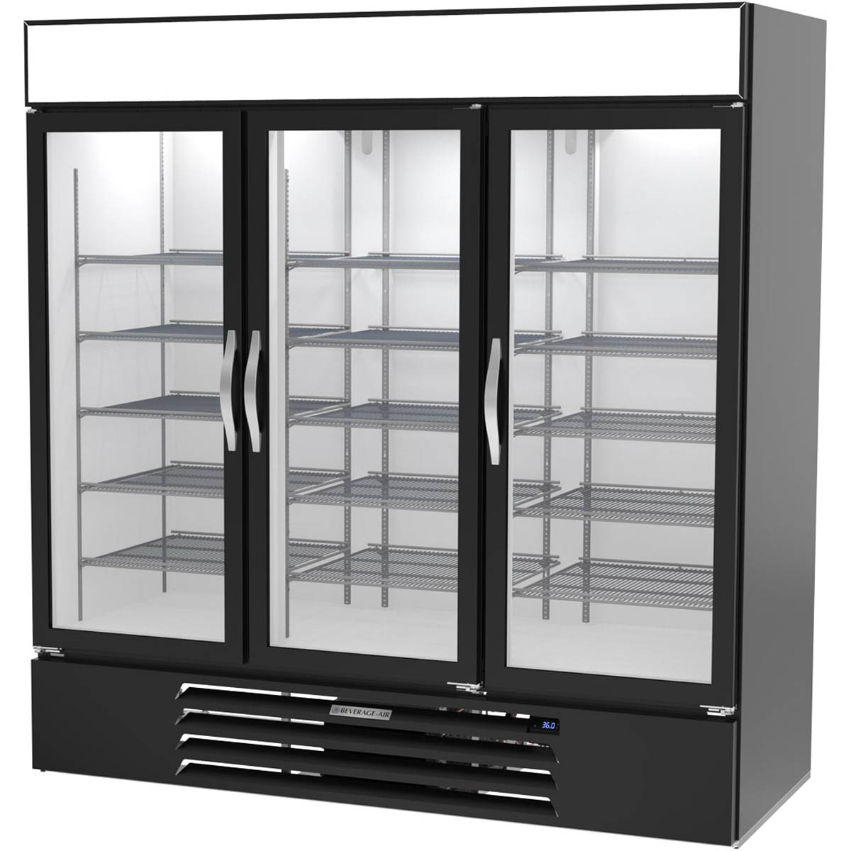 Beverage Air MMR72HC-1-B 75″ Black Refrigerated Glass Door Merchandiser