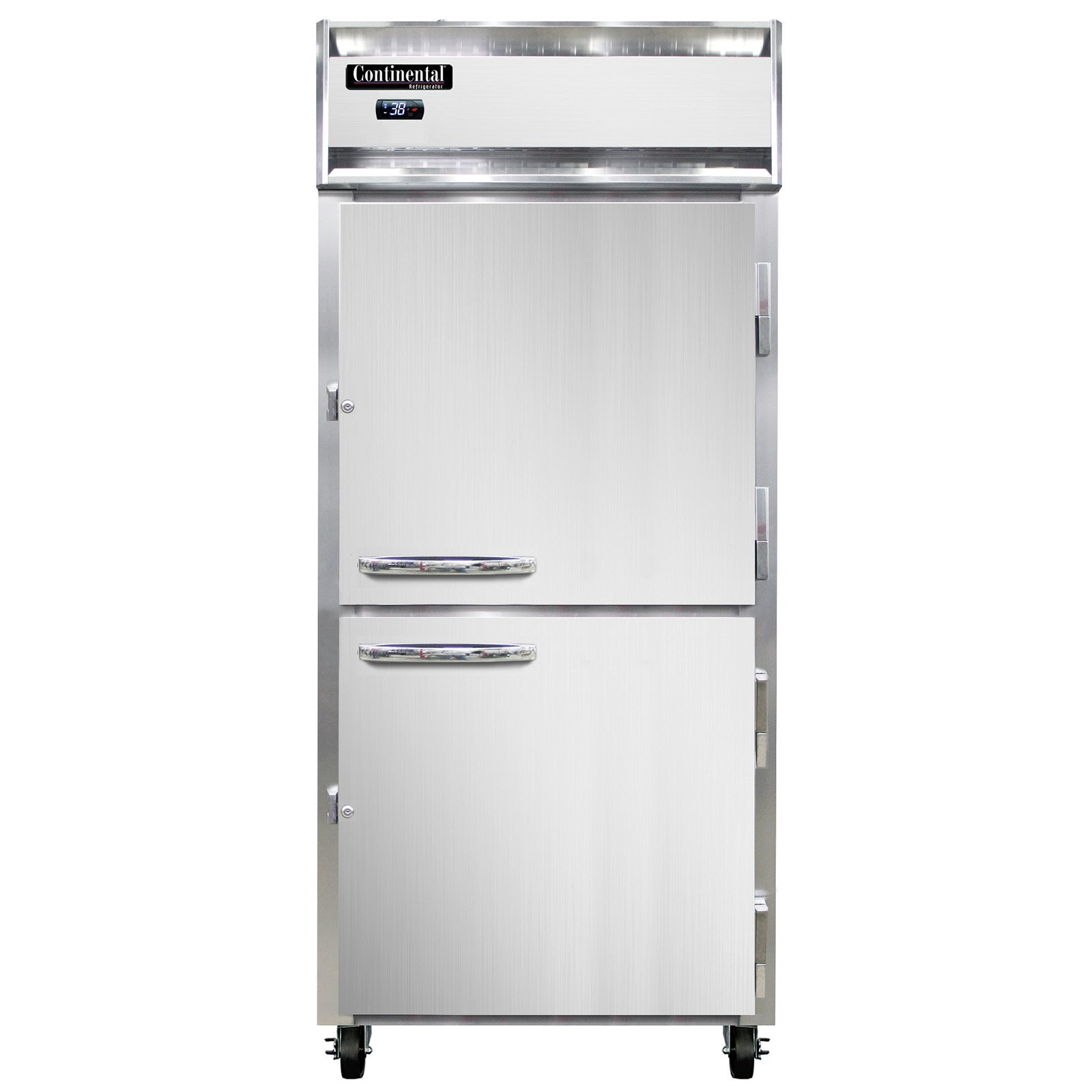 Continental Refrigerator 1RXNSSPTHD 36″ Pass-Thru Refrigerator w/ 4 Solid Half-Doors, 30 cu ft