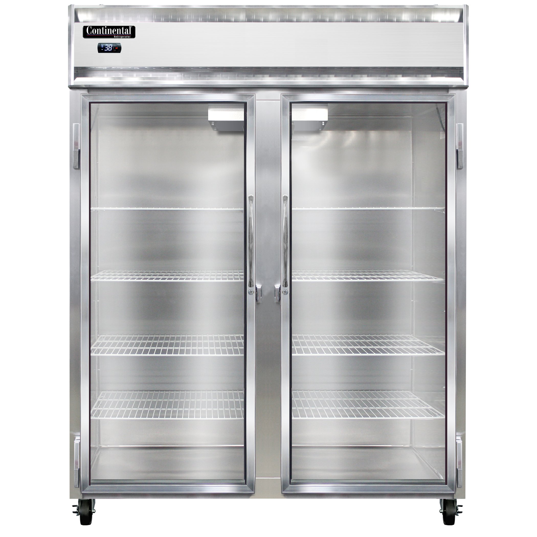 Continental 2RENGD 57″ 2 Section 2 Glass Door Extra Wide Reach-In Refrigerator