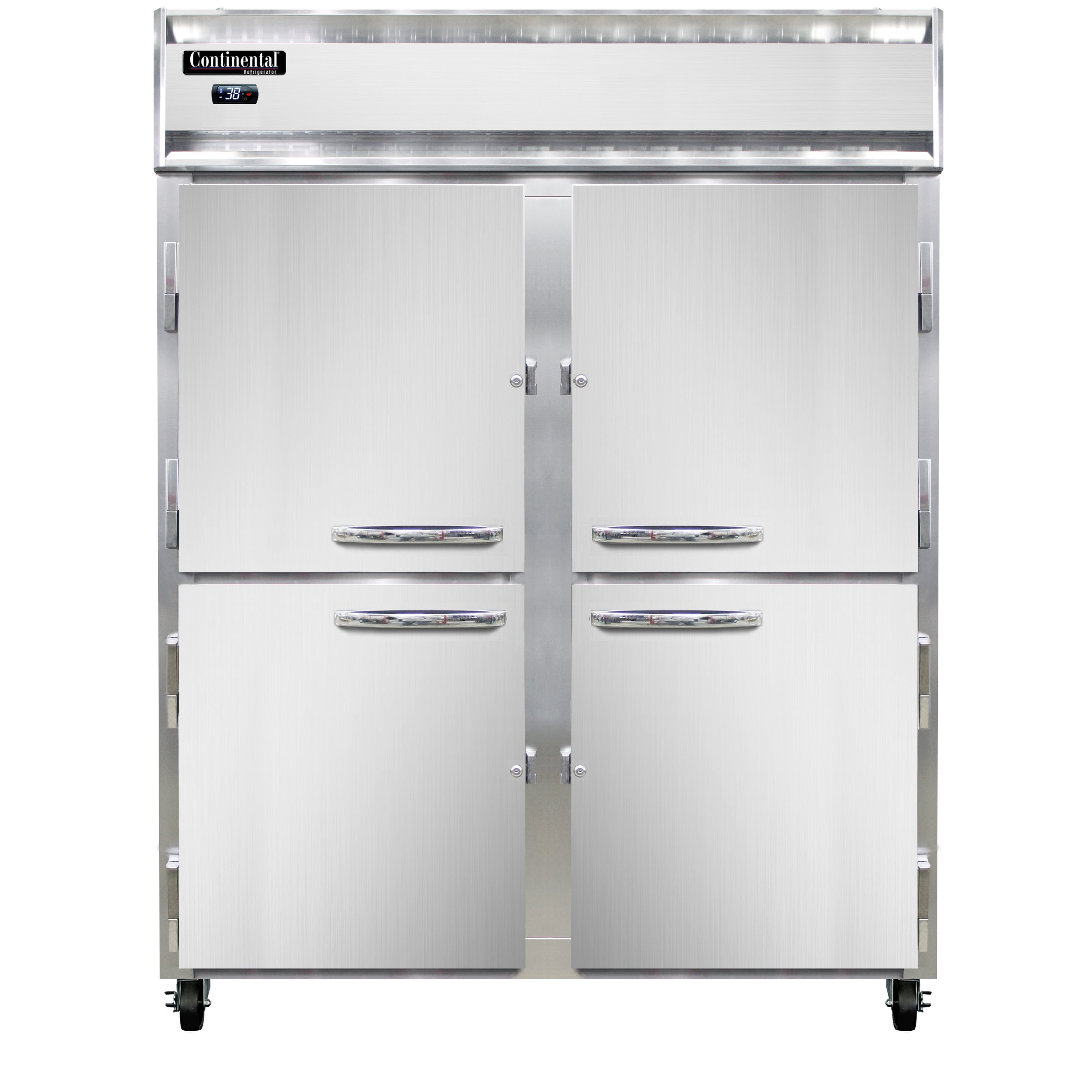 Continental Refrigerator 2RENPTHD 57″ Pass-Thru Refrigerator w/ 8 Solid Half-Doors, 52 cu ft