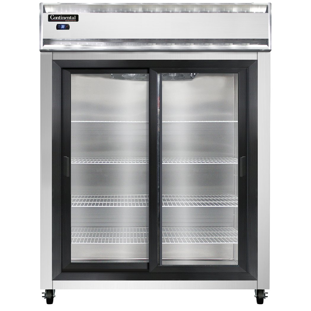 Continental 2RESNSGD 57″ Two Section Sliding Glass Door Reach-In Refrigerator