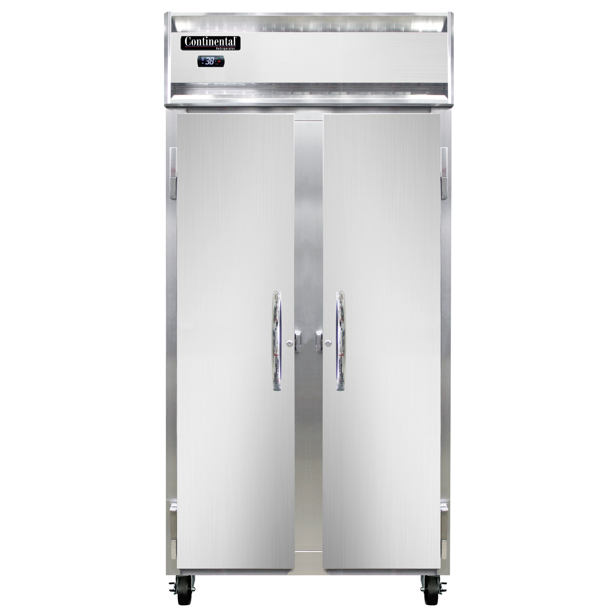 Continental Refrigerator 2RSEN 36″ Reach-In Refrigerator w/ 2 Sections, 2 Solid Doors, 30 cu. ft.