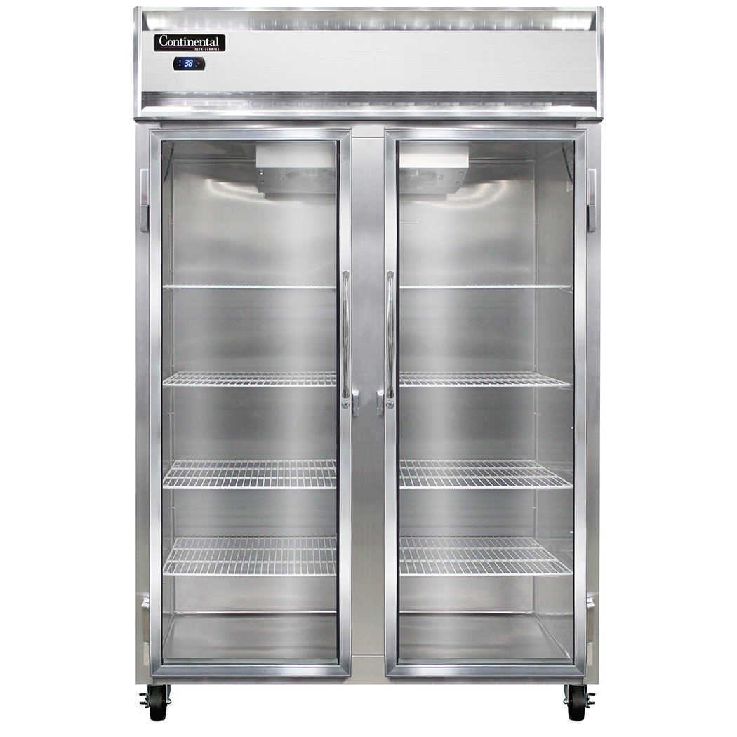 Continental Refrigerator 2RSNGD 52″ Reach-In Refrigerator w/ 2 Sections, 2 Glass Doors