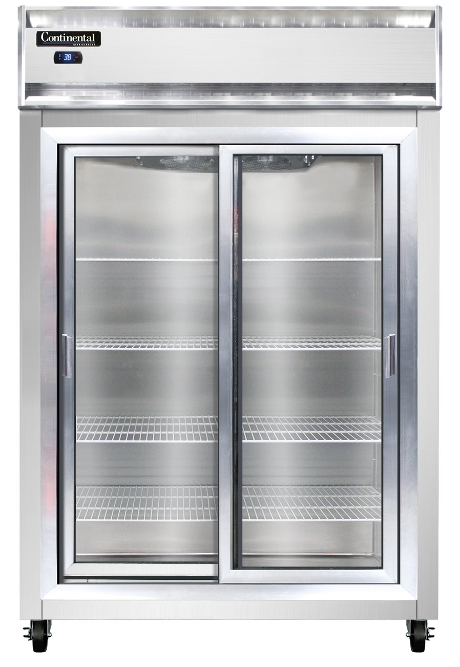 Continental Refrigerator 2RSNSSSGD 52″ Reach-In Refrigerator w/ 2 Sections, Sliding Glass Doors