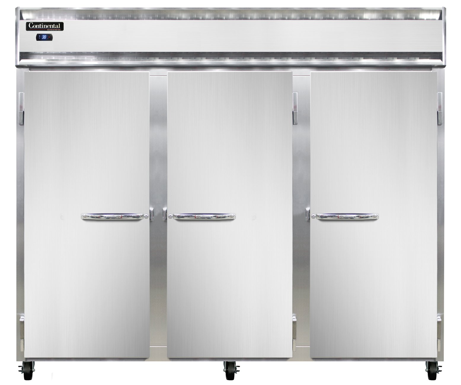 Continental Refrigerator 3RESNSA 86″ Reach-In Refrigerator w/ 3 Sections, 3 Solid Doors
