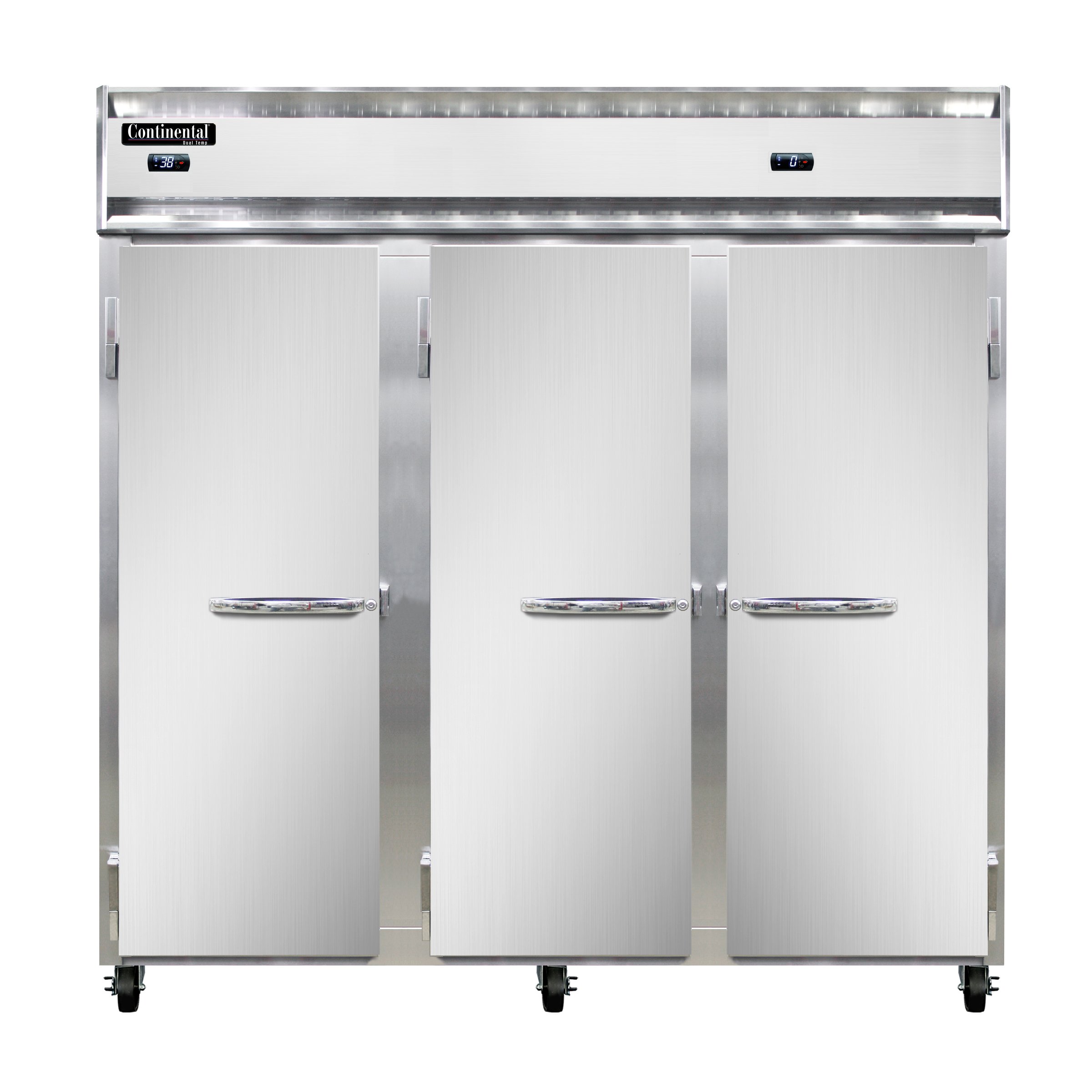 Continental Refrigerator 3RFFN 78″ 3-Section Reach-In Refrigerator Freezer w/ 3 Solid Doors