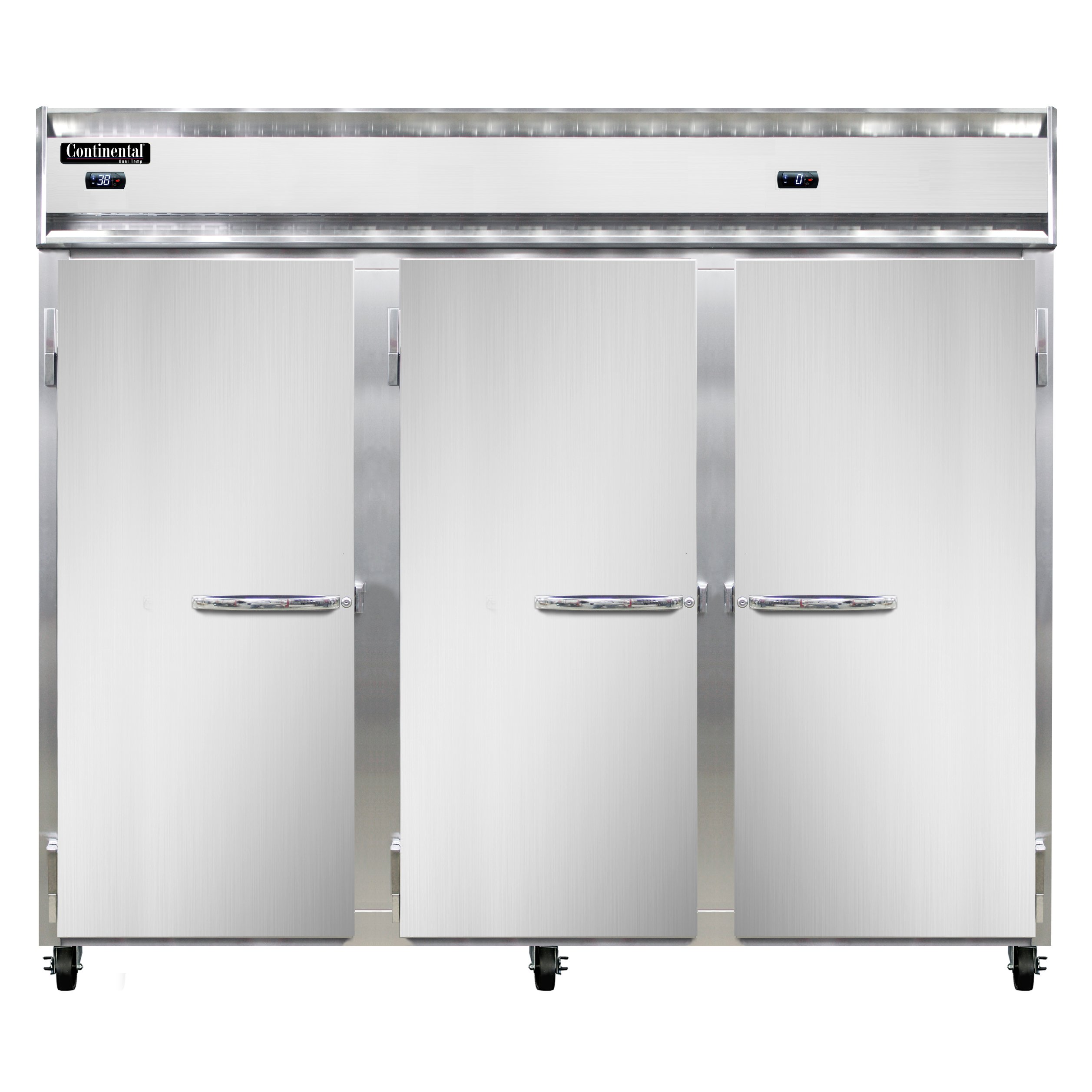 Continental Refrigerator 3RFFEN 85″ 3-Section Reach-In Refrigerator Freezer w/ 3 Solid Doors