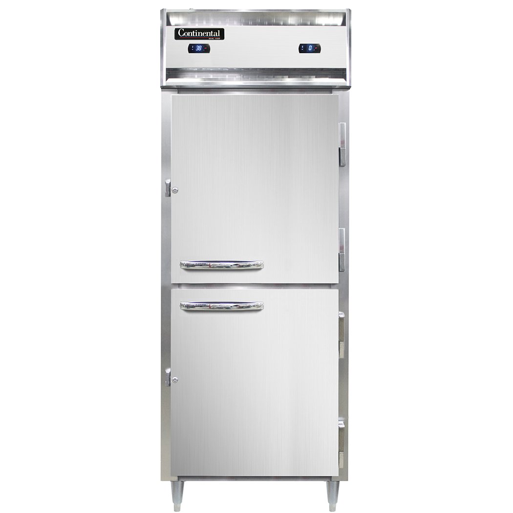 Continental Refrigerator D1RFENSAHD 28″ 1-Section Reach-In Refrigerator Freezer w/ 2 Solid Half-Doors