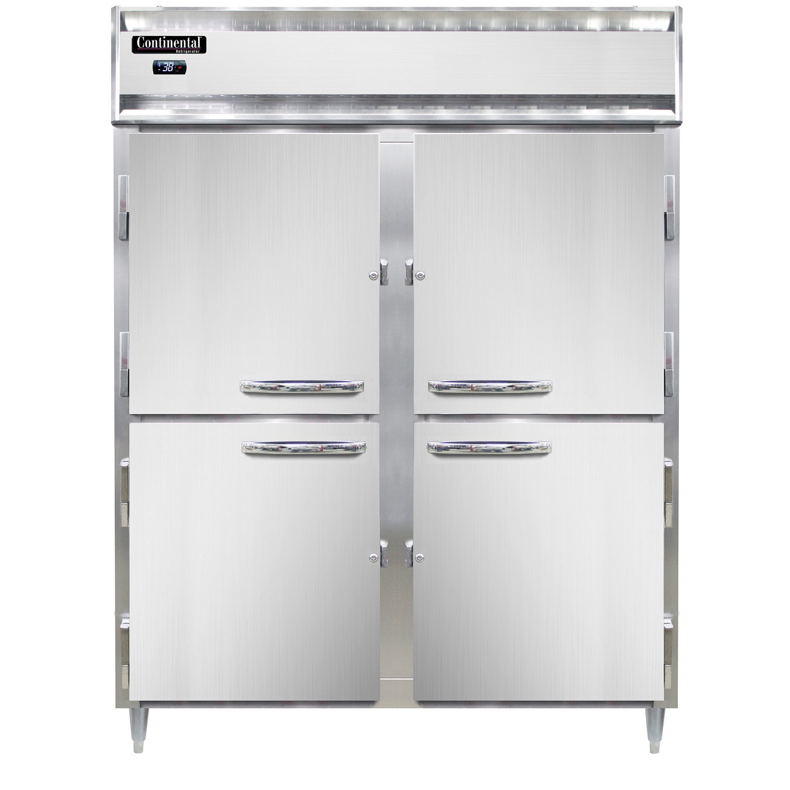 Continental Refrigerator D2RENSSPTHD 57″ Pass-Thru Refrigerator w/ 8 Solid Half-Doors, 52 cu ft 
