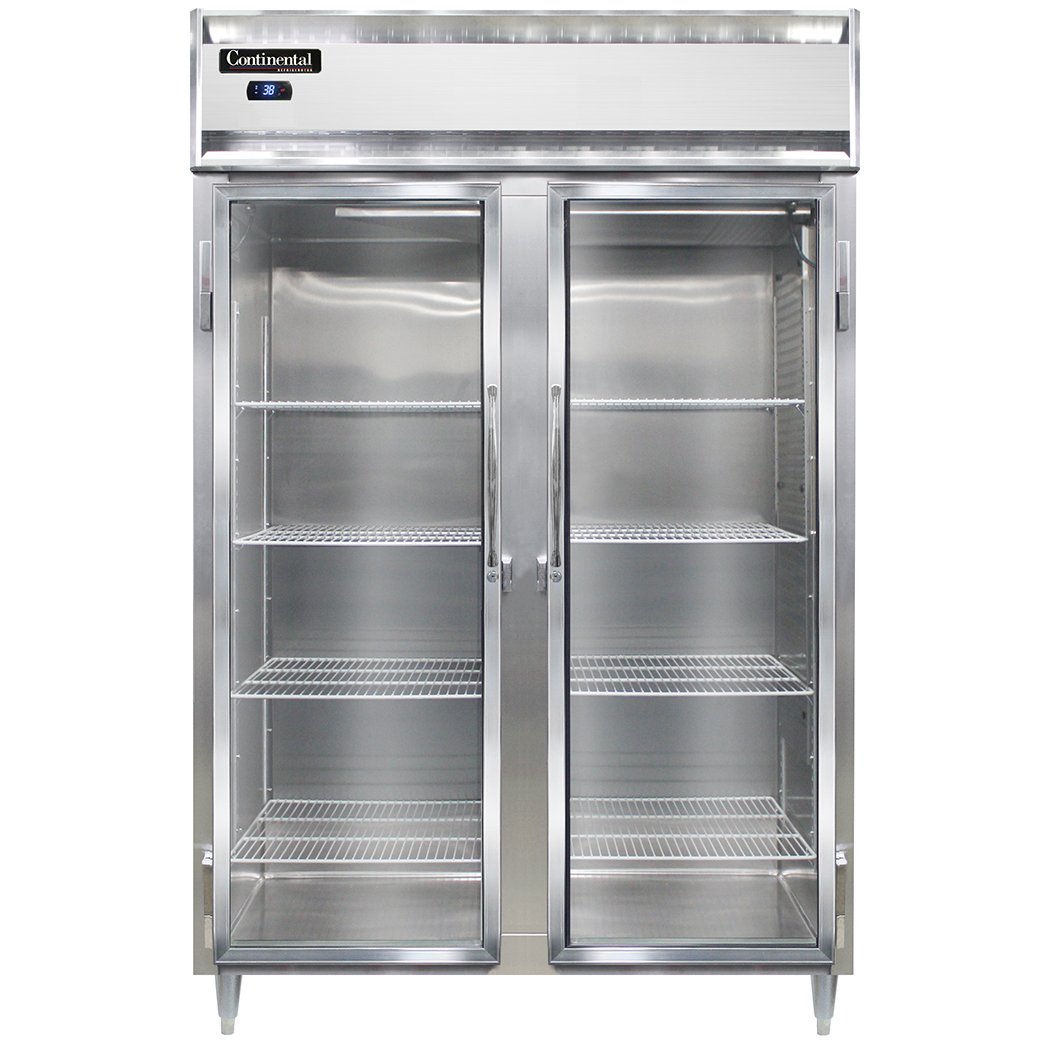 Continental Refrigerator D2RSNSAGD 52″ Reach-In Refrigerator w/ 2 Sections, 2 Glass Doors