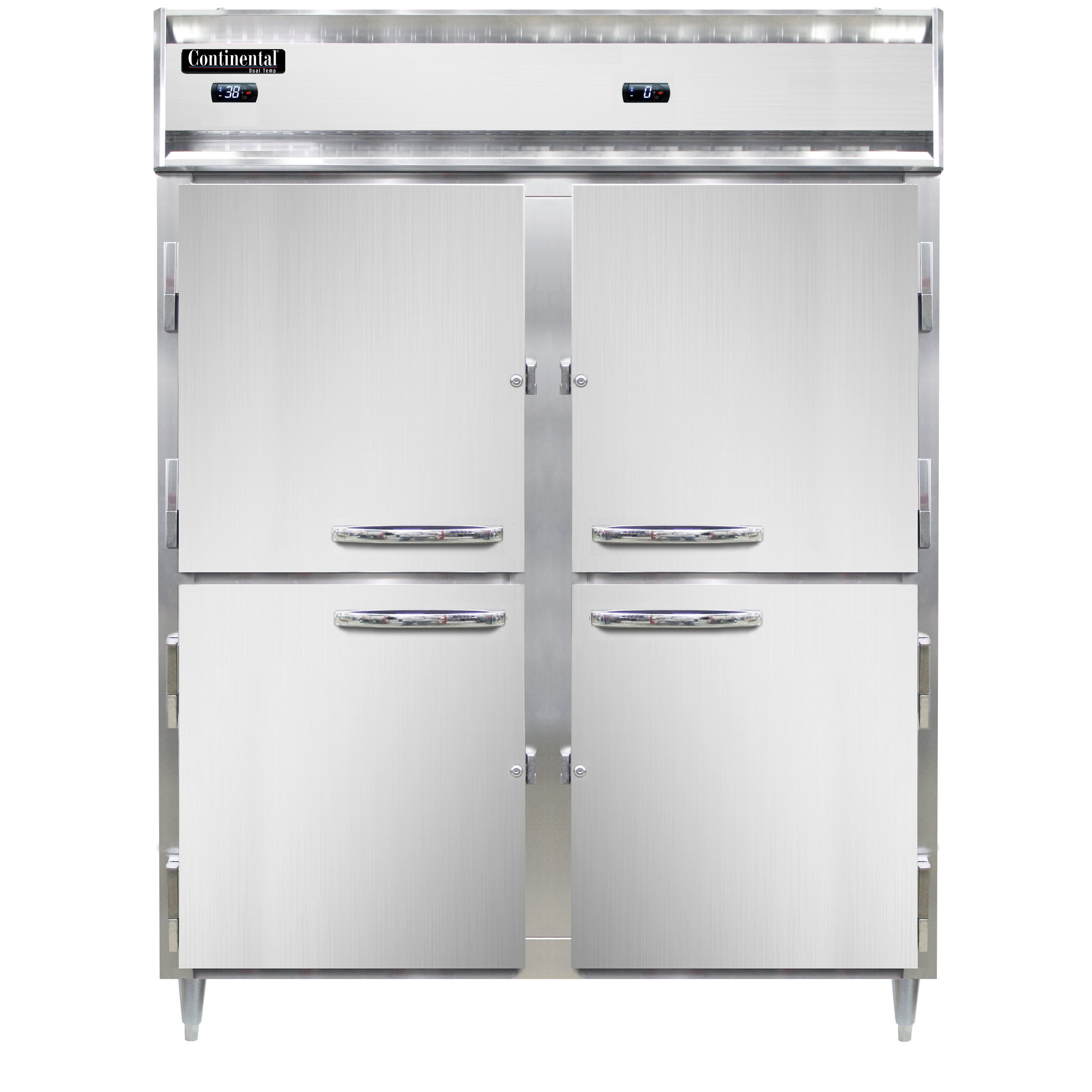 Continental Refrigerator D2RFENHD Reach-In Refrigerator Freezer w/ 2-Section, 4 Solid Half Doors