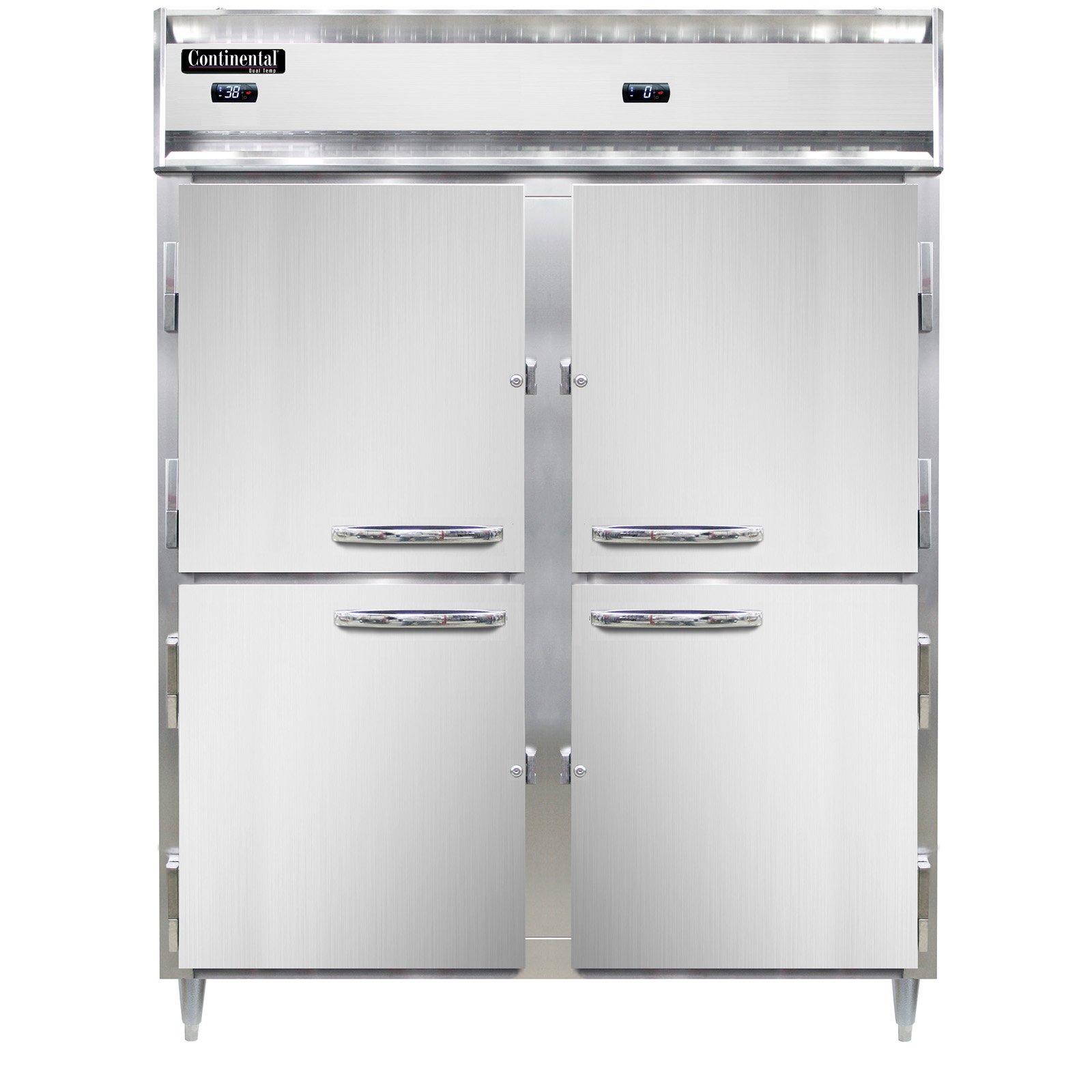Continental Refrigerator D2RFENSAHD Reach-In Refrigerator Freezer w/ 2-Section, 4 Solid Half Doors