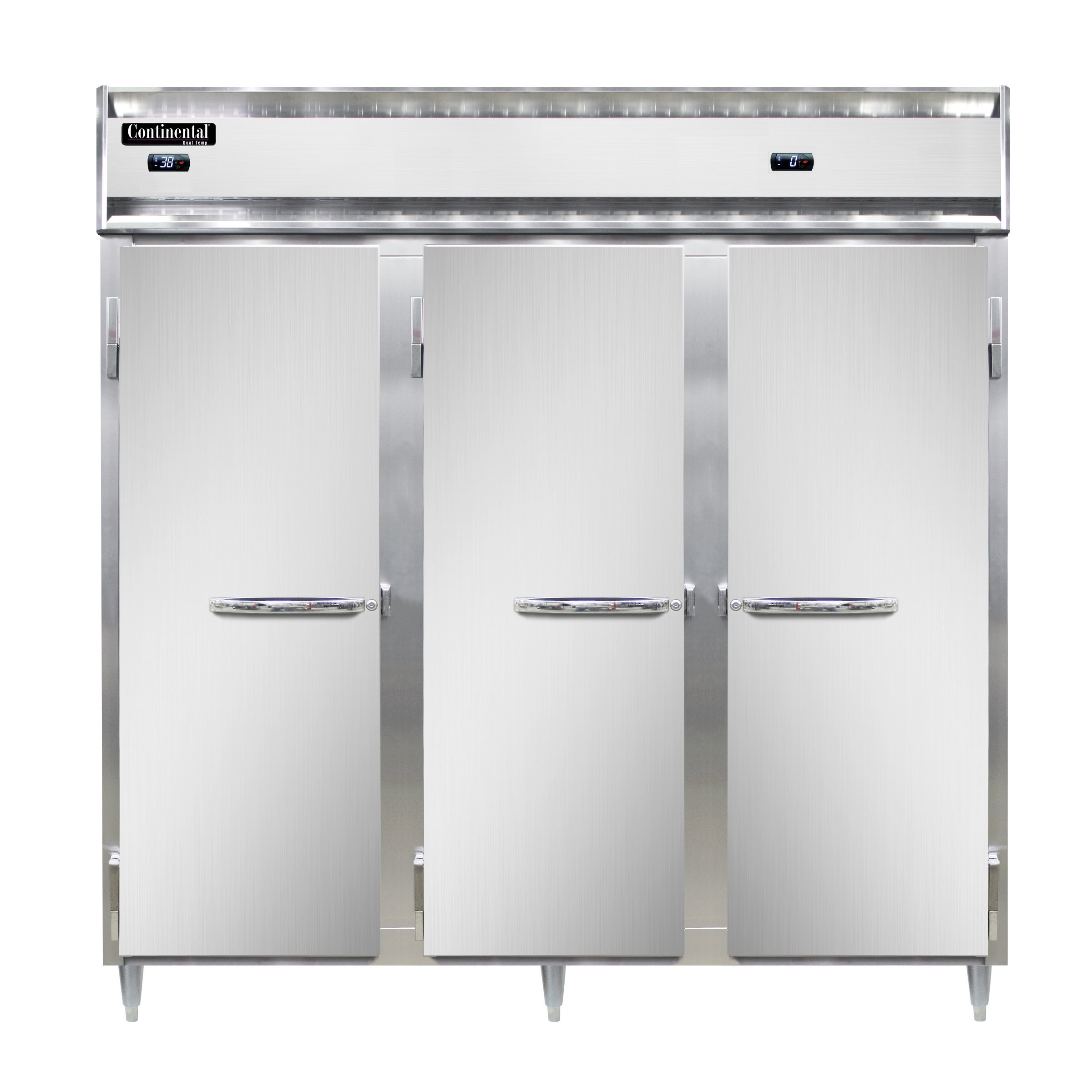 Continental Refrigerator D3RFFN 78″ 3-Section Reach-In Refrigerator Freezer w/ 3 Solid Doors