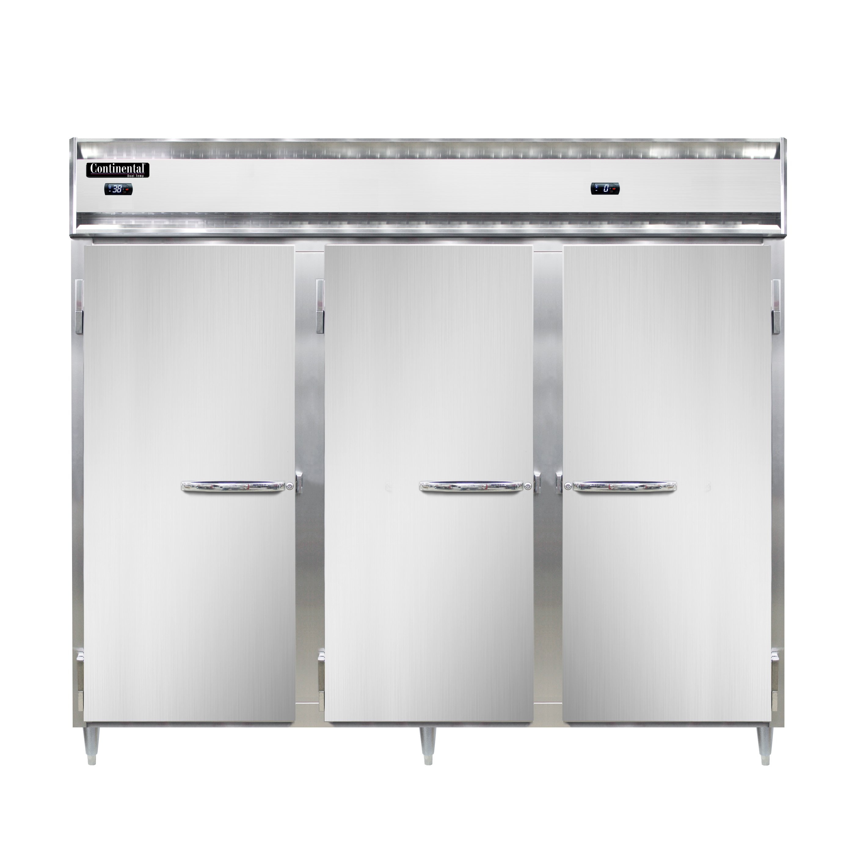 Continental Refrigerator D3RFFENSA 85″ 3-Section Reach-In Refrigerator Freezer w/ 3 Solid Doors