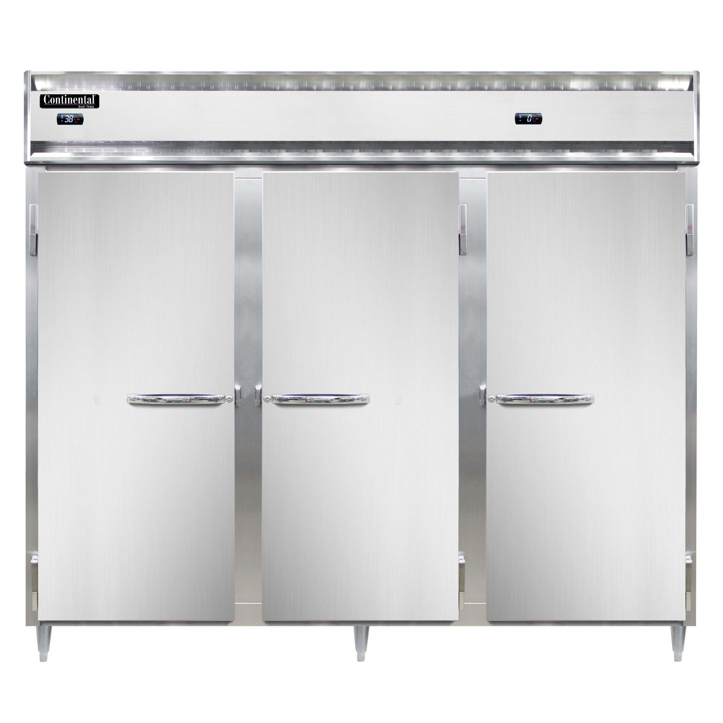 Continental Refrigerator D3RRFEN Reach-In Refrigerator Freezer w/ 3-Section, 3 Solid Full Doors
