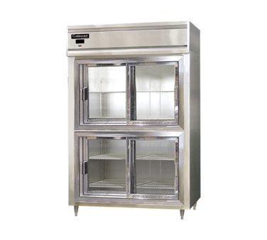 Continental Refrigerator D2RNSSSGDHD 52″ Reach-In Refrigerator w/ 2 Sections, Sliding Glass Doors