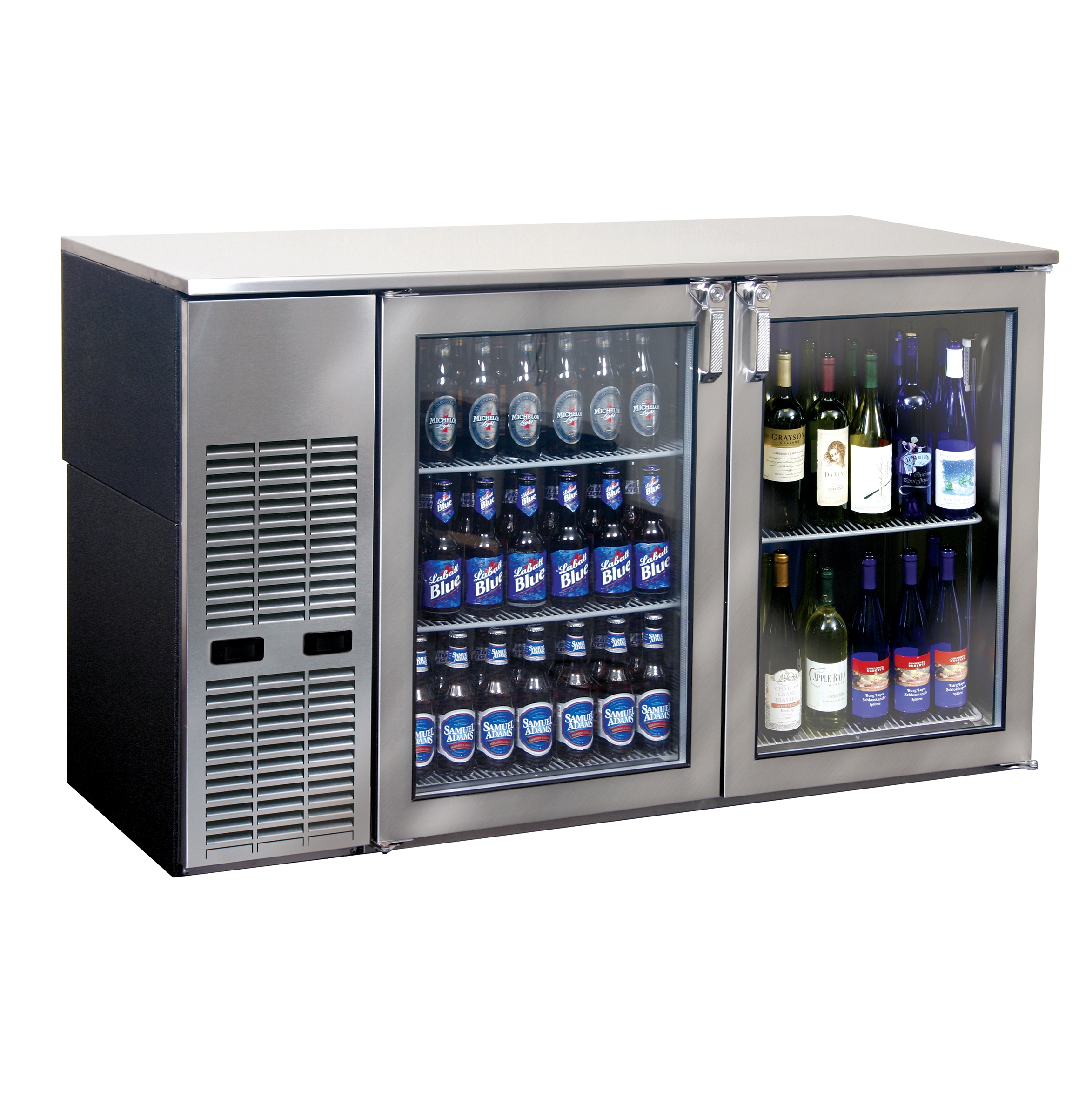 Glastender C2FB72 72″ 3 Section Back Bar Refrigerator with Solid Door