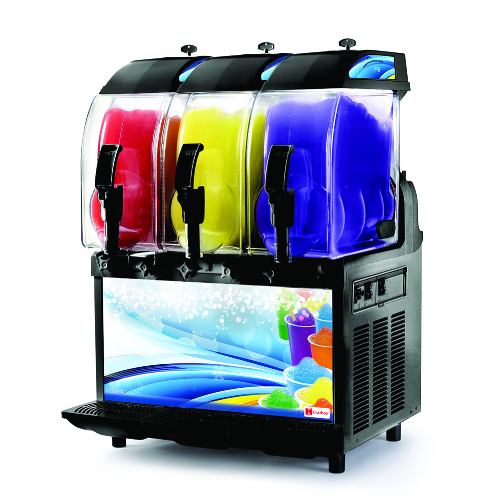 Crathco® I-Pro 3M Frozen Granita Dispenser With Light Panel, Triple 2.9 Gallon Bowl