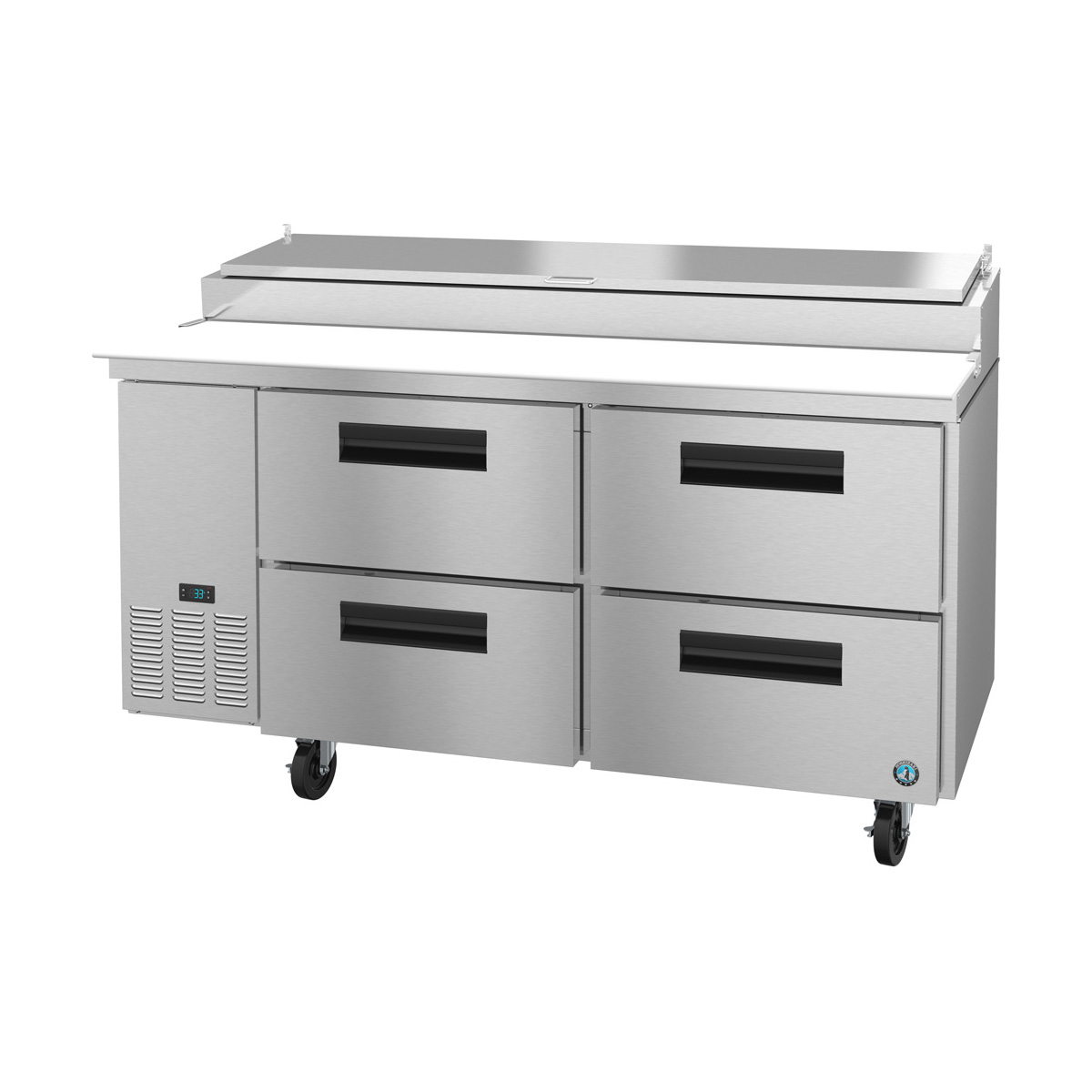 Hoshizaki PR67A-D4 67″ Steelheart Series Two Section Refrigerated Pizza Prep Table, 19.9 cu. ft.