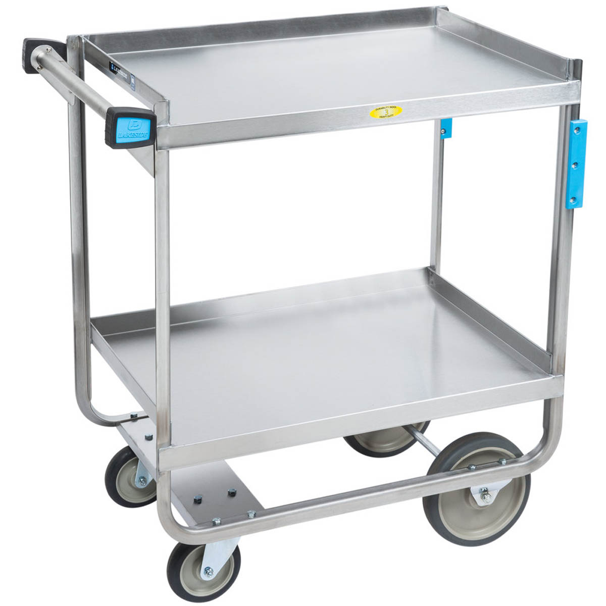 Lakeside 521 Heavy Duty Stainless Steel 2 Shelf Utility Cart - 700 lb. Capacity