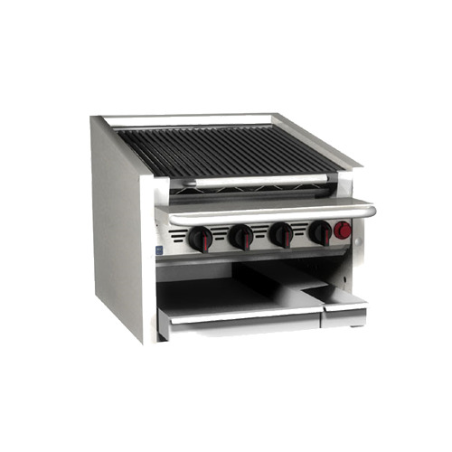Magikitchn CM-RMB-648 48″ Countertop Gas Charbroiler w/ 10 Burners, Stainless Steel Radiants