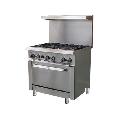 IKON IR-6-36 Gas Restaurant Range, 6 Burner, Standard Oven - 35.9″ W x 31.4″ D