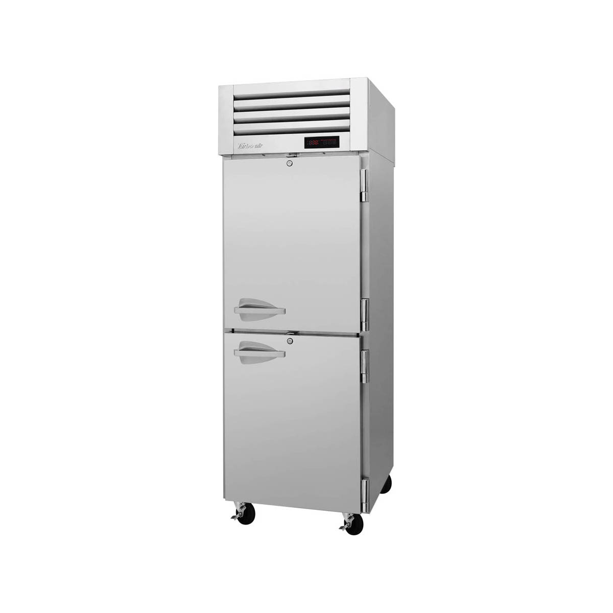 Turbo Air PRO-26-2H2-PT One Section Pass-Thru Heated Cabinet with Half-Size Swing Glass & Solid Door
