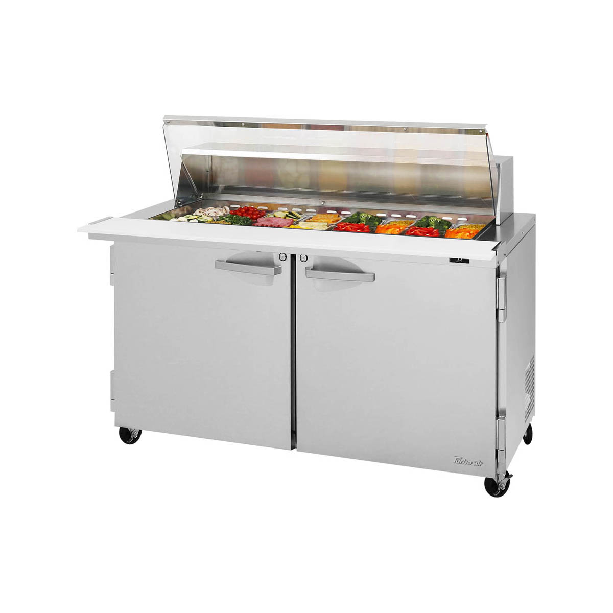Turbo Air PST-60-24-N-CL 60″ Two Section Mega Top Sandwich Prep Table, 24 Pan