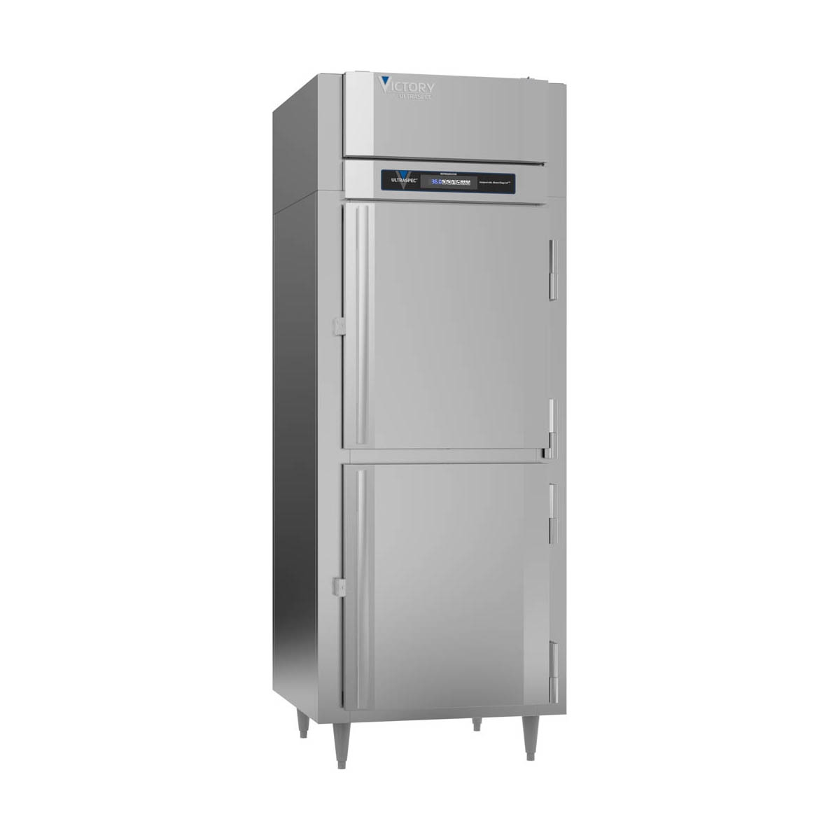 Victory RSA-1D-S1-EWPTHDHC 34″ 1-Section Pass-Thru Refrigerator w/ 4 Solid Half-Doors, 26 cu ft