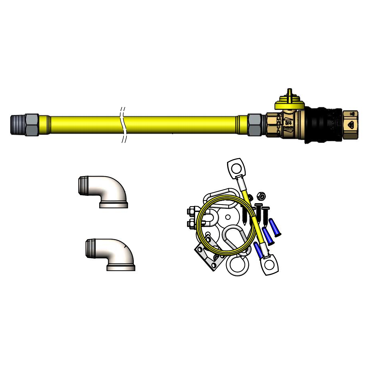 T&S Brass HG-4D-48G-K Gas Connector Hose Kit / Assembly