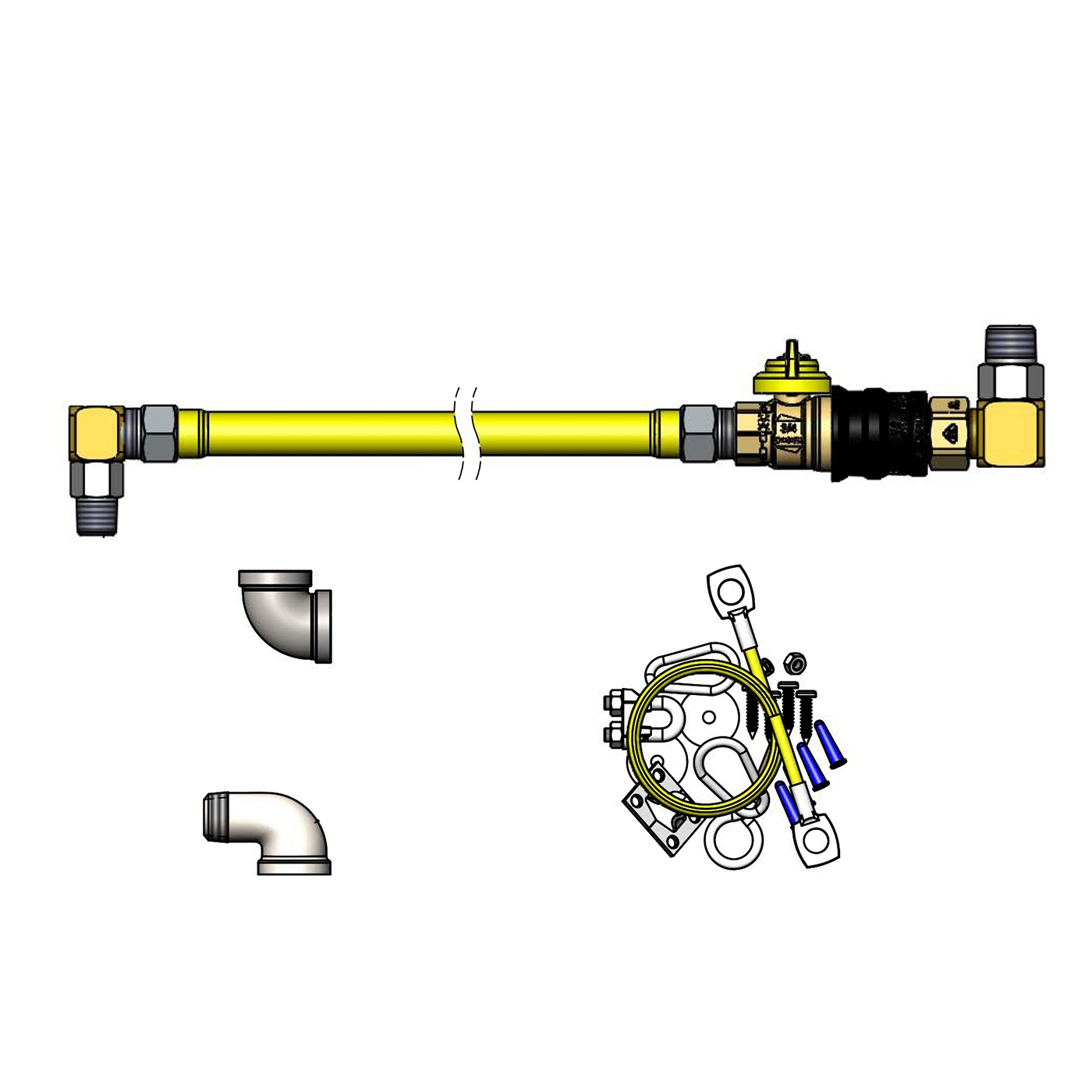 T&S Brass HG-4D-48GS-K Gas Connector Hose Kit / Assembly