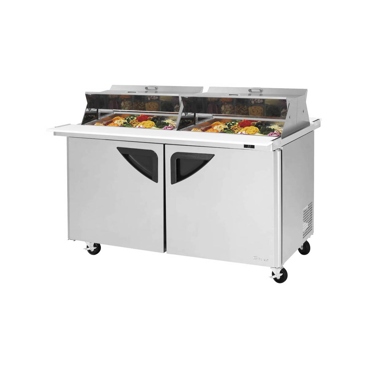 Turbo Air TST-60SD-24-N-DS 60″ Two Section Mega Top Sandwich Prep Table, 24 Pan