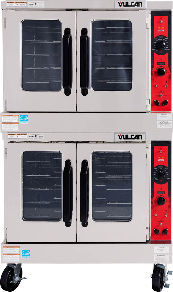 Vulcan VC55ED Double Deck Full Size Electric Convection Oven with Solid State Controls