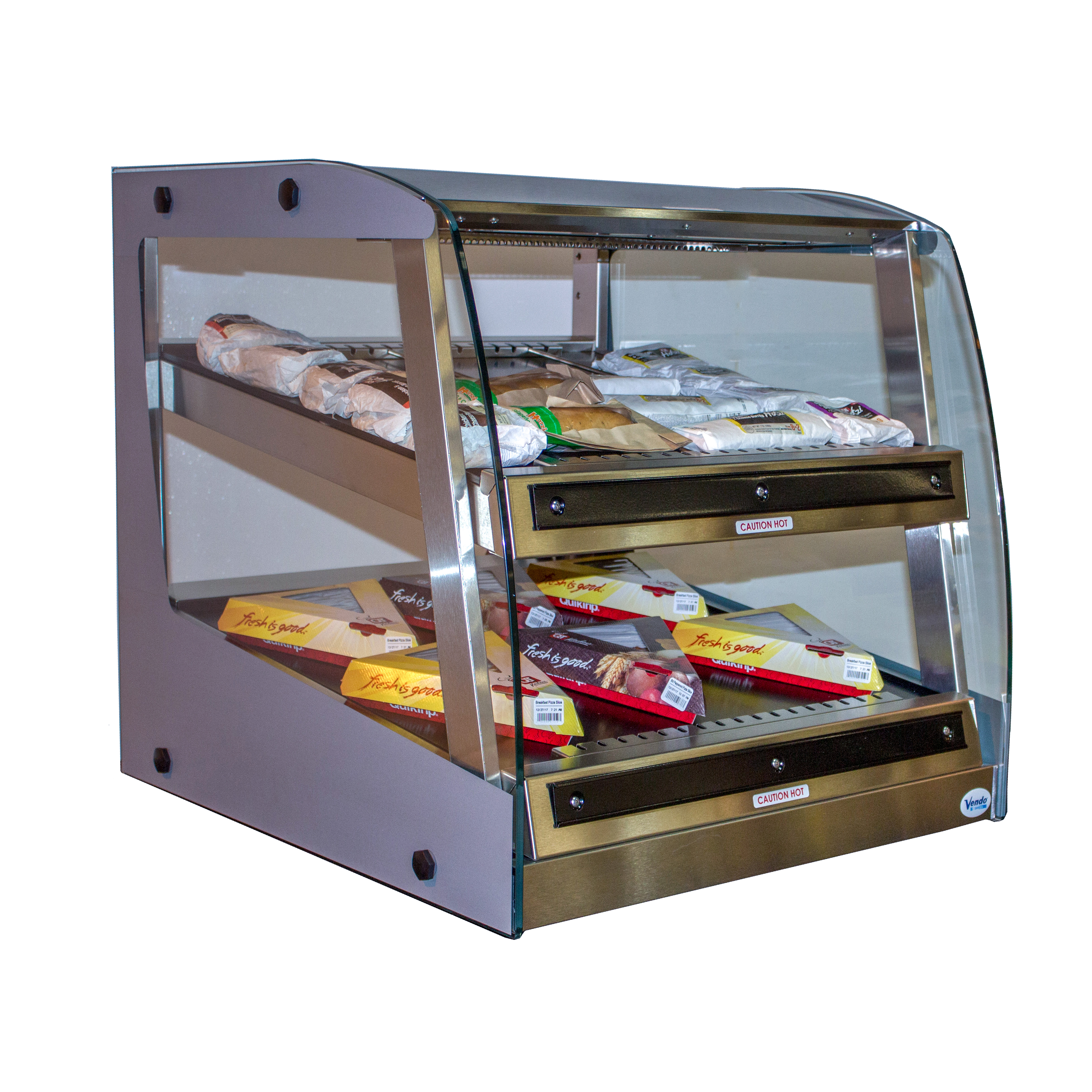 Vendo HFOD24001 28″ Countertop Hot Food Display Case, Self-Service, 2 Adjustable Shelves