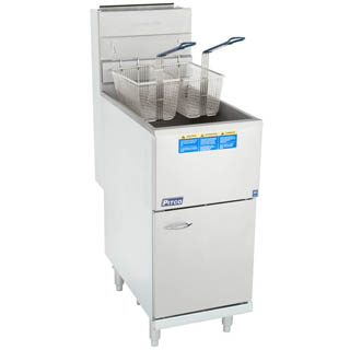 Pitco 45C+S gas fryer has Stainless steel cabinet front and door provide strength, Chefs Deal's