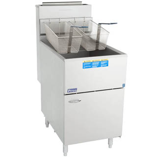 The Pitco 65C+S fryer has an 80-pound oil capacity and produces as much as 79.3 pounds of fries in an hour, Chefs Deal's