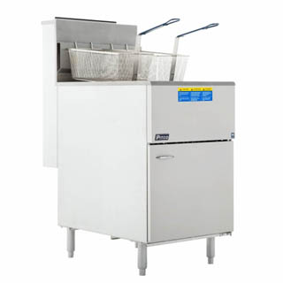 This Pitco 65C+S gas fryer is built with a high-limit switch that cuts off the fryer's heat if unsafe temperatures are detected, reducing the risk of fire and heat damage, Chef's Deal'