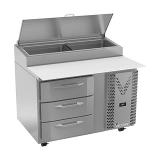 Victory VPPD46HC-3 Pizza Prep Table With Drawers, Chef's Deal