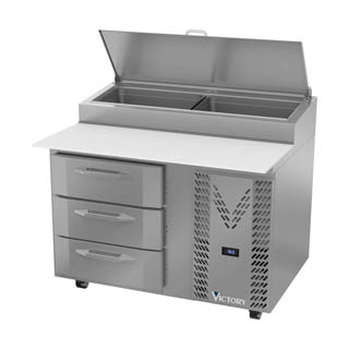 Victory VPPD46HC-3 Pizza Prep Table With Drawers, Chef's Deal