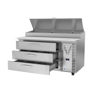 Victory VPPD60HC-3 Pizza Prep Table With Drawers, Chef's Deal
