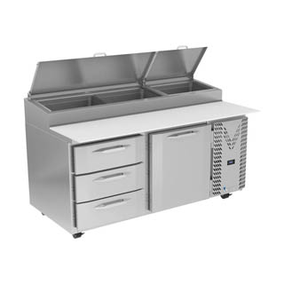 Victory VPPD67HC-3 Pizza Prep Table With Drawers, Chef's Deal