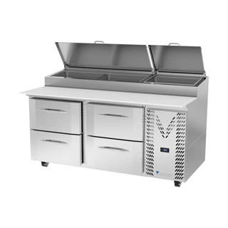Victory VPPD67HC-4 Pizza Prep Table With Drawers, Chef's Deal