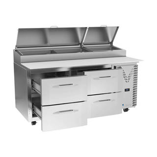 Victory VPPD67HC-4 Pizza Prep Table With Drawers, Chef's Deal