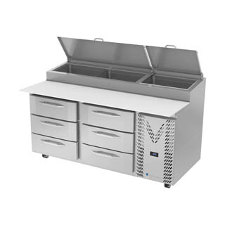 Victory VPPD67HC-6 Pizza Prep Table With Drawers, Chef's Deal