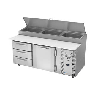 Victory VPPD72HC-3 Pizza Prep Table With Drawers, Chef's Deal