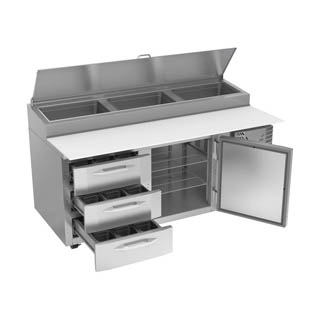 Victory VPPD72HC-3 Pizza Prep Table With Drawers, Chef's Deal