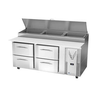Victory VPPD72HC-4 Pizza Prep Table With Drawers, Chef's Deal