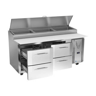 Victory VPPD72HC-4 Pizza Prep Table With Drawers, Chef's Deal