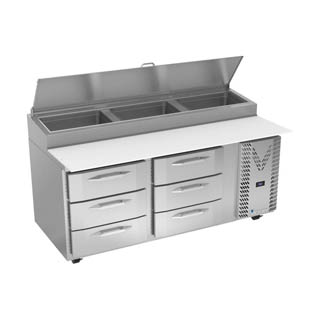 Victory VPPD72HC-6 Pizza Prep Table With Drawers, Chef's Deal
